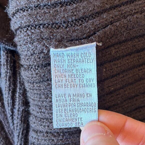 VTG Y2K Jones New York Heavy Long Cardigan Sweater Duster Brown Womens Large - Picture 5 of 7